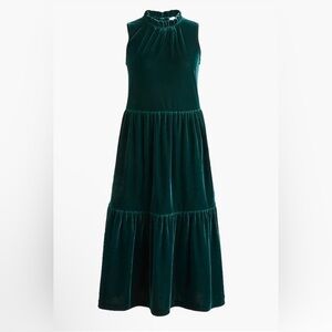 J. Crew Dark Green Velvet Dress